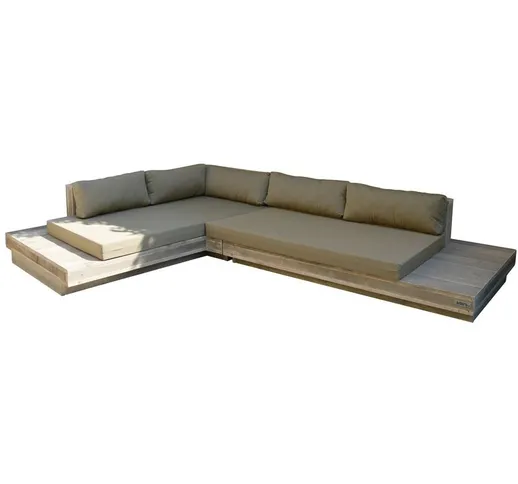 Set lounge 12 impalcature in legno 300 cm/250 cm incl cuscini (forma gl) - Wood4you