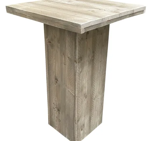 Tavolo bar - Impalcatura in legno con gamba a colonna 108x108 cm - Wood4you