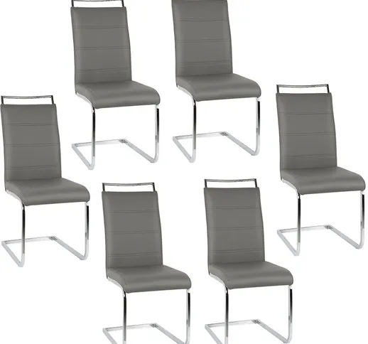 ® Set di 6 sedie Mia bianche per sala da pranzo-grigio