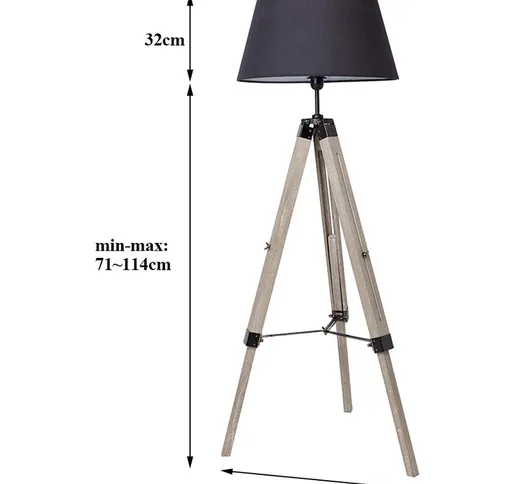 Lampada da terra a treppiede regolabile in altezza 60 x 60x 99-146 cm Lampada da terra in...
