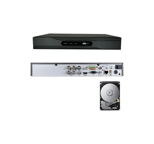 XVR DVR IBRIDO CLOUD 5 in1 AHD CVI TVI CVBS IP 4 CANALI UTC FULL HD P2P HD 1 TB