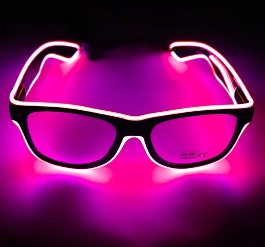 YJ001 Occhiali LED a controllo vocale 10 colori Opzionale Light Up El Wire Neon Rave Glass...