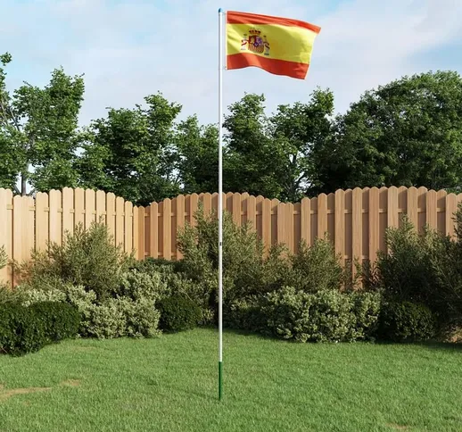 Bandiera della Spagna con Pennone in Alluminio 6 m - Multicolore - Youthup