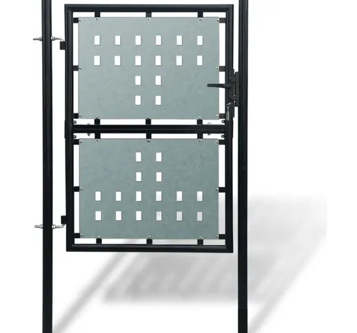  Cancello per Recinzione Singolo Nero 100 x 175 cm - Nero