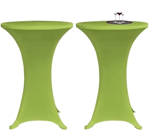  Copertura Elastica per Tavolo 2 pezzi 70 cm Verde - Verde