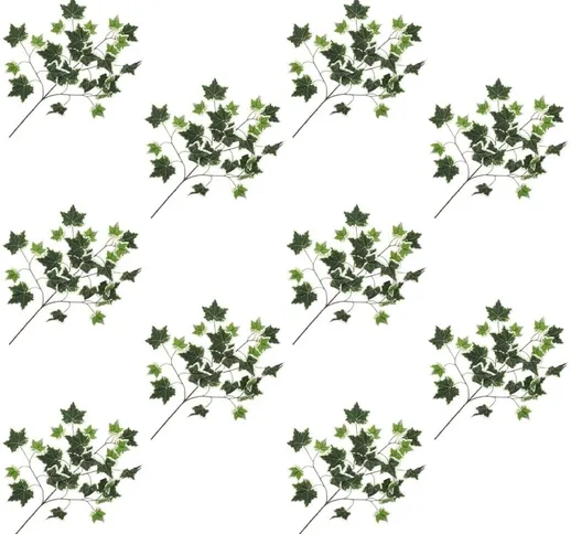Foglie Artificiali di Edera 10 pz Verdi e Bianche 70 cm - Multicolore - Youthup