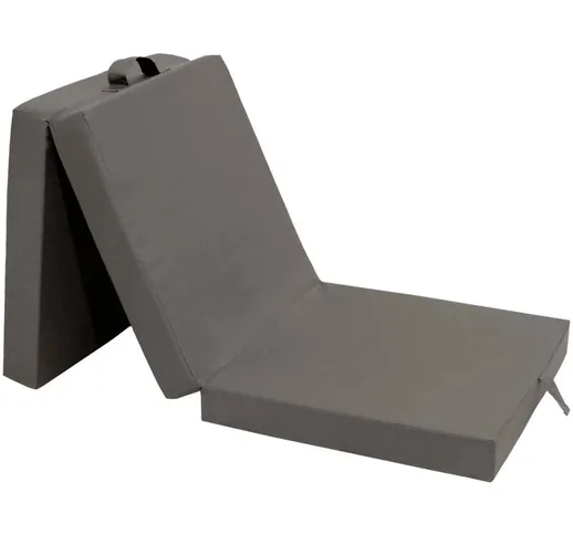  Materasso in Schiuma Pieghevole 190 x 70 x 9 cm Grigio - Grigio