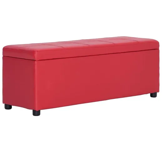 Panca con Vano Portaoggetti 116 cm Rosso in Similpelle - Rosso - Youthup