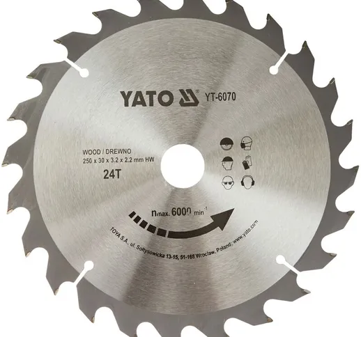 Yato - yt 6070 TCT-Lama in legno, 250 x 24 x 30 mm