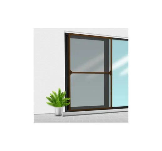 Zanzariera Veranda su telaio per finestra scorrevole - 150 x 220 cm - Marrone - Marron - C...