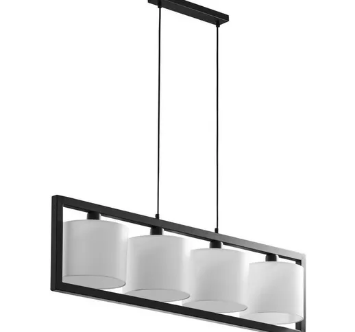 Zumaline Lighting - Zumaline tessa Plafoniera a Sospensione Bar, Nero, Bianco, 1x E27 60W