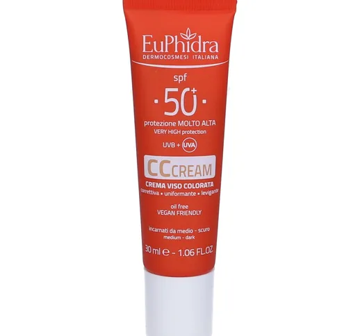 Euphidra CC Cream 50+ Crema Viso Colorata Correttiva, Uniformante, Levigante