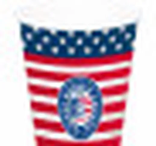 Confezione di 8 bicchieri con bandiera americana