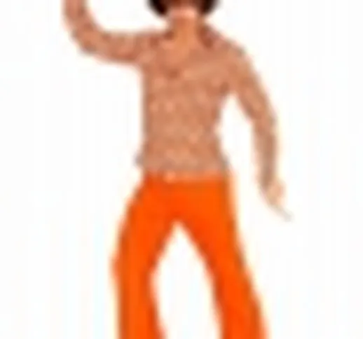 Camicia disco retro anni 70 arancione per uomo