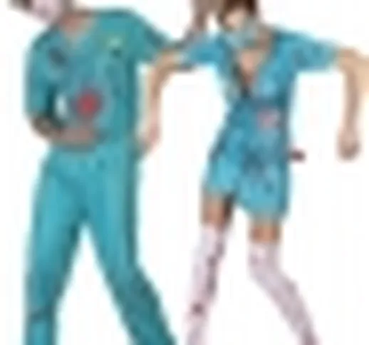 Vestito di coppia medici zombie Halloween