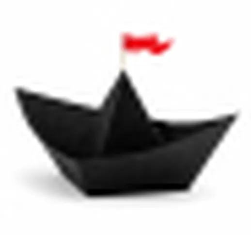 6 Barche da pirata in carta nera 19 x 10 x 14 cm