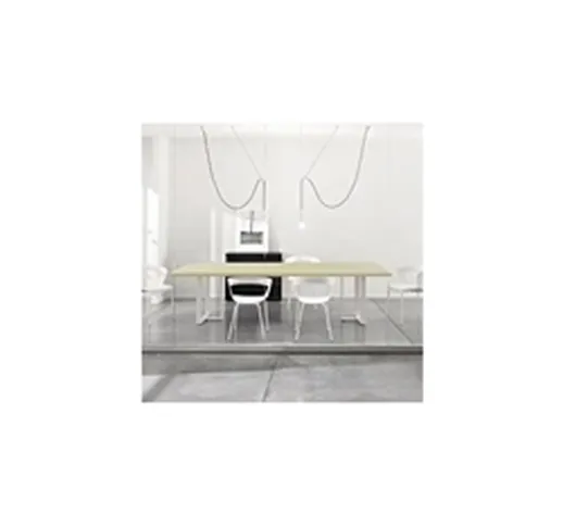 Tavolo meeting LineKit Swing Twist-240x120x73 cm-acero/bianco