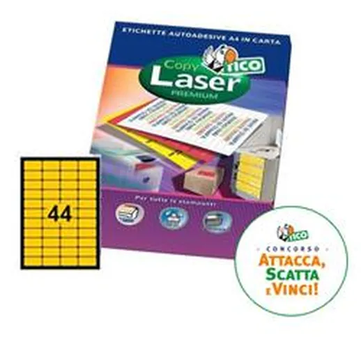 Etichette Copy Laser - arancio fluorescente- 44 etichette-70 fogli