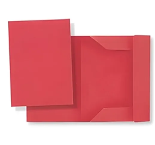 Cartelline a 3 lembi- 180 g/mq-24 5x33 cm-senza stampa-rosso-conf. 50