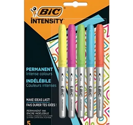 Pennarelli indelebili BIC Intensity Marking 0 8 mm assortiti conf. 5