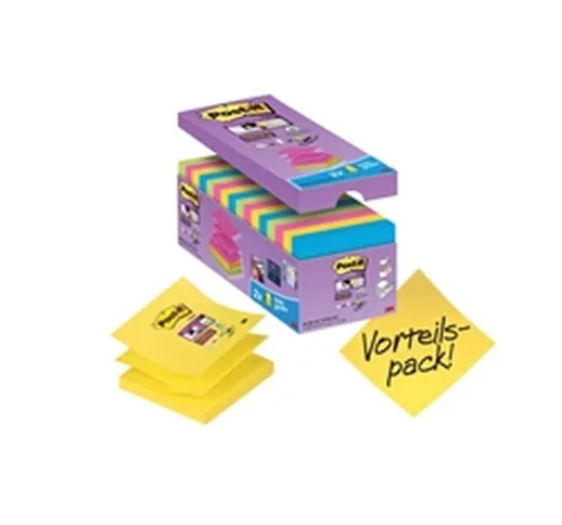 Value Pack  Super Sticky Z-Notes-76x76mm-ass-conf.14+2 GRATIS