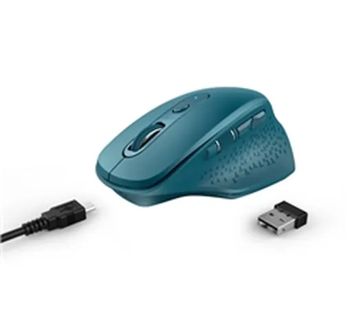 Mouse ergonomico Wireless  OZAA-Bluetooth USB A 2.0-azzurro