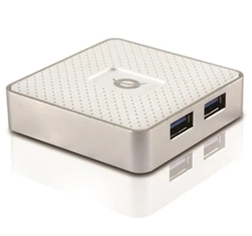 Hub USB 3.0  4 porte con alimentatore bianco