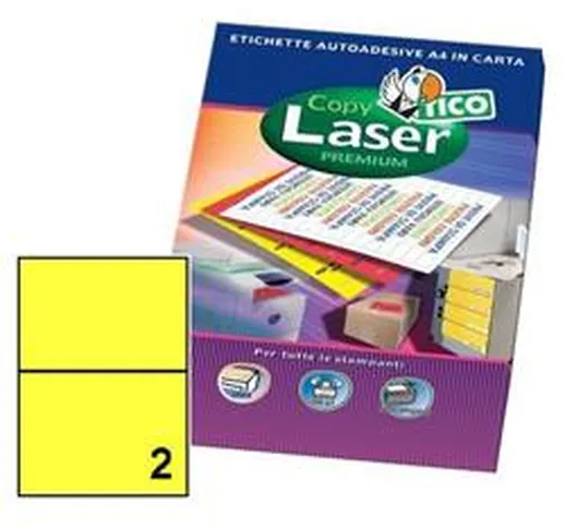 Etichette Copy Laser Tico-giallo fluorescente-2 etichette-70 fogli