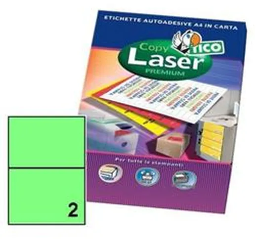 Etichette Copy Laser Tico-verde fluorescente-2 etichette-70 fogli
