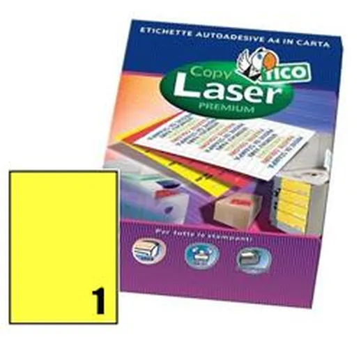 Etichette Copy Laser -giallo fluorescente-A4 - 1 etichetta- 70 fogli