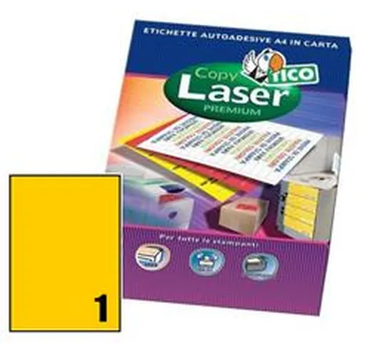 Etichette Copy Laser-arancio fluorescente-A4-1 etichetta-70 fogli