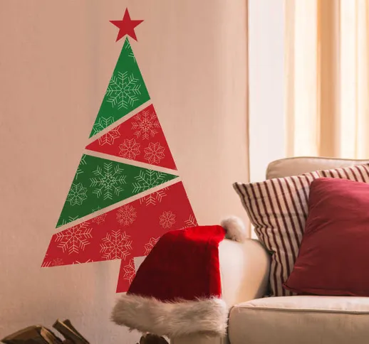 Adesivo decorativo albero natalizio triangolare