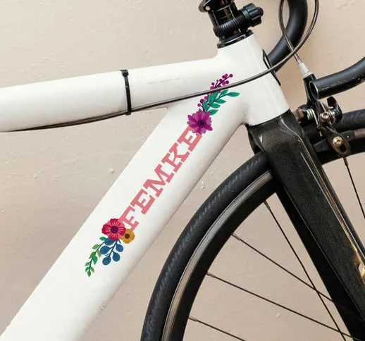 Etichetta per bici personalizzata fiori