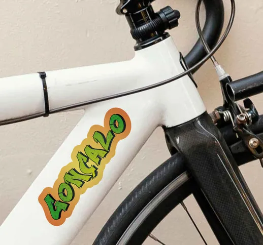 Sticker bici nome stile graffiti