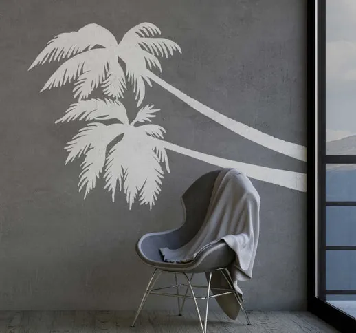 Adesivo murale albero palme tropicali