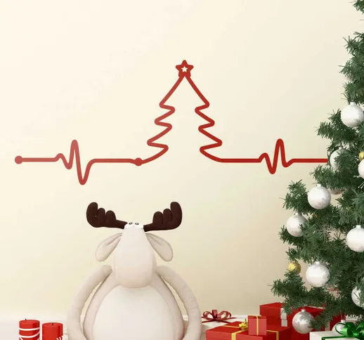 Adesivo Natale albero elettrocardiogamma