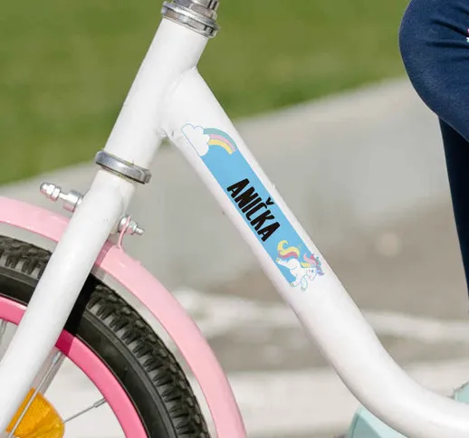 Adesivo personalizzabile per bici unicorno