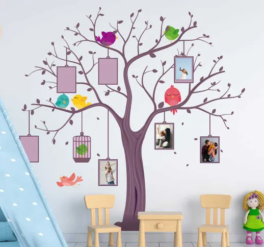 Adesivo da parete bambino albero personalizzabile