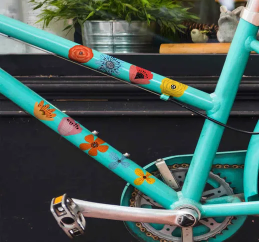 Adesivo bici Fiori colorati per la bici