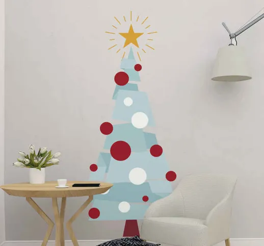 Adesivo Natale Albero con figure geometriche