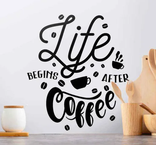 Sticker bibita La vita inizia dopo il caffè