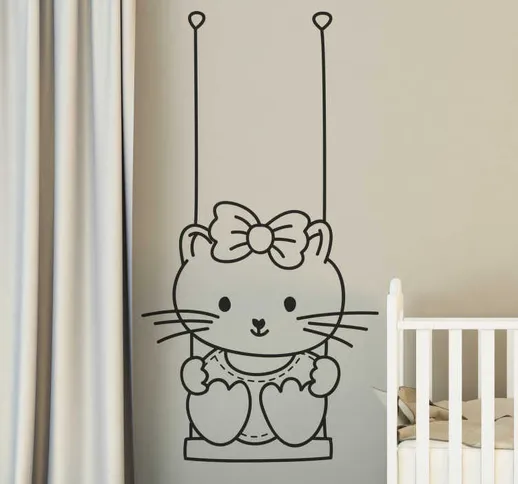 Sticker decorativo bimba su altalena