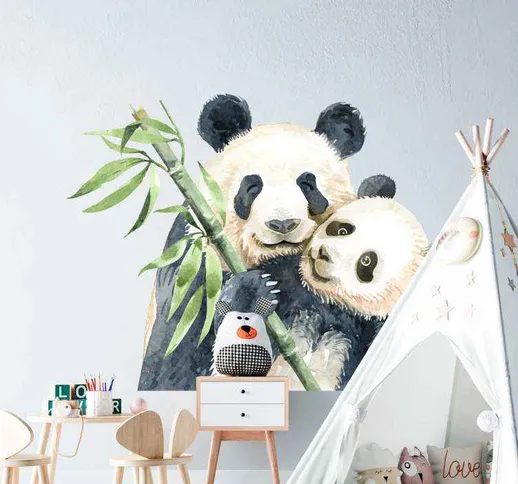 Sticker albero Albero e panda