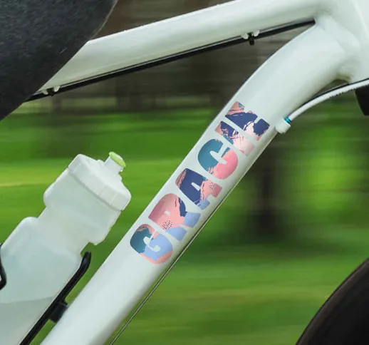 Adesivo bici Nome colorato personalizzabile