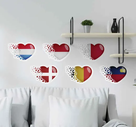 Stencil bandiera Cuori di bandiere europee