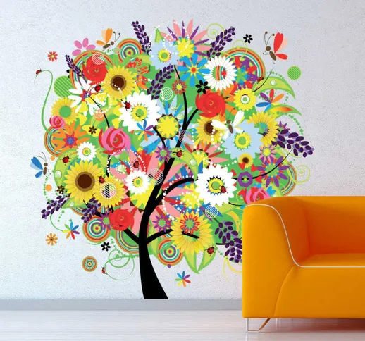 Sticker decorativo albero in estate