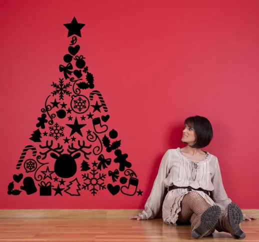 Wall sticker albero di Natale piramide
