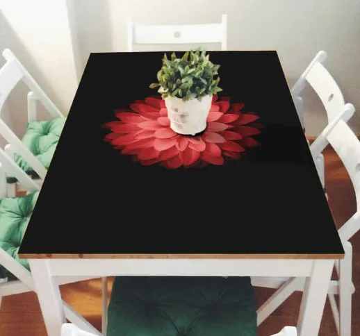 Adesivo tavolo Ikea fiore rosso
