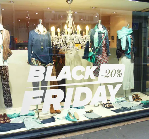 Adesivo per vetrine con scritta "Black Friday"