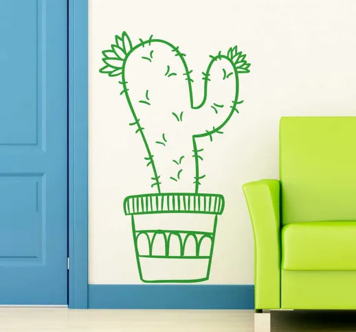 Sticker disegno vaso cactus
